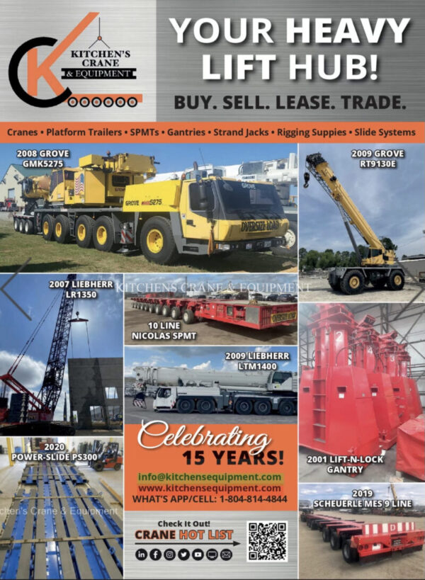 Kitchen's Crane and Equipment ad in November 2022 issue of Crane Today